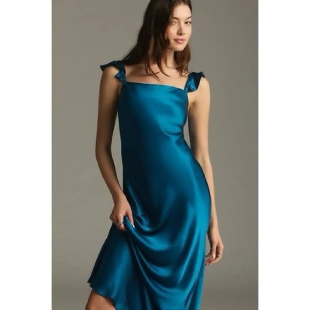 Anthropologie Flutter-Sleeve
Square-Neck Maxi Dress NWT Sz M - Picture 2 of 5